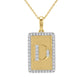 10K Yellow Gold letter 'D' Fashion Pendant With Chain - 0.20 CT Round Diamond Ladies Jewelry Gift