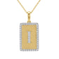 10K Yellow Gold letter 'I' Fashion Pendant With Chain - 0.20 CT Round Diamond Ladies Jewelry Gift