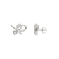 Elegant 10K White Gold Ladies Earrings Featuring A Clustered Heart Design With Twisted Detailing And 0.10 Ct Round Diamonds. Romantic Fine Jewelry For