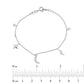 Women’S Sterling Silver White Bracelet – 0.20Ct Round Diamonds, Stars & Moon Design