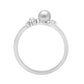 Sterling Silver 0.10Ct Round Diamond & White Pearl Cluster Ring Elegant Ladies Fashion & Engagement Ring