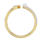 Women’S 10K Yellow Gold Letter “F” Diamond & Pearl Ring 0.10Ct Round Diamond Fine Jewelry