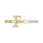 Women’S 10K Yellow Gold Letter “F” Diamond & Pearl Ring 0.10Ct Round Diamond Fine Jewelry