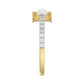 Women’S 10K Yellow Gold Letter “H” Diamond & Pearl Ring 0.10Ct Round Diamond Fine Jewelry