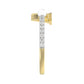 Women’S 10K Yellow Gold Letter “V” Diamond & Pearl Ring 0.10Ct Round Diamond Fine Jewelry