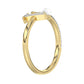 Women’S 10K Yellow Gold Letter “V” Diamond & Pearl Ring 0.10Ct Round Diamond Fine Jewelry