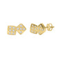 Luxury 10K Yellow Gold Diamond Earrings With 0.16Ct Round Cut Diamonds
