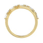 Elegant 10K Yellow Gold Ladies Crossover Ring Featuring Alternating Round And Baguette Diamonds 0.20 Ct. A Modern Fine Jewelry Design For Women.