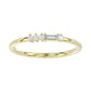 Ladies 10K Yellow Gold Diamond Fashion Ring 0.16 Ct Round & Baguette Diamond Jewelry