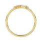 Ladies 10K Yellow Gold Diamond Fashion Ring 0.16 Ct Round & Baguette Diamond Jewelry