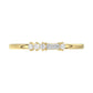 Ladies 10K Yellow Gold Diamond Fashion Ring 0.16 Ct Round & Baguette Diamond Jewelry