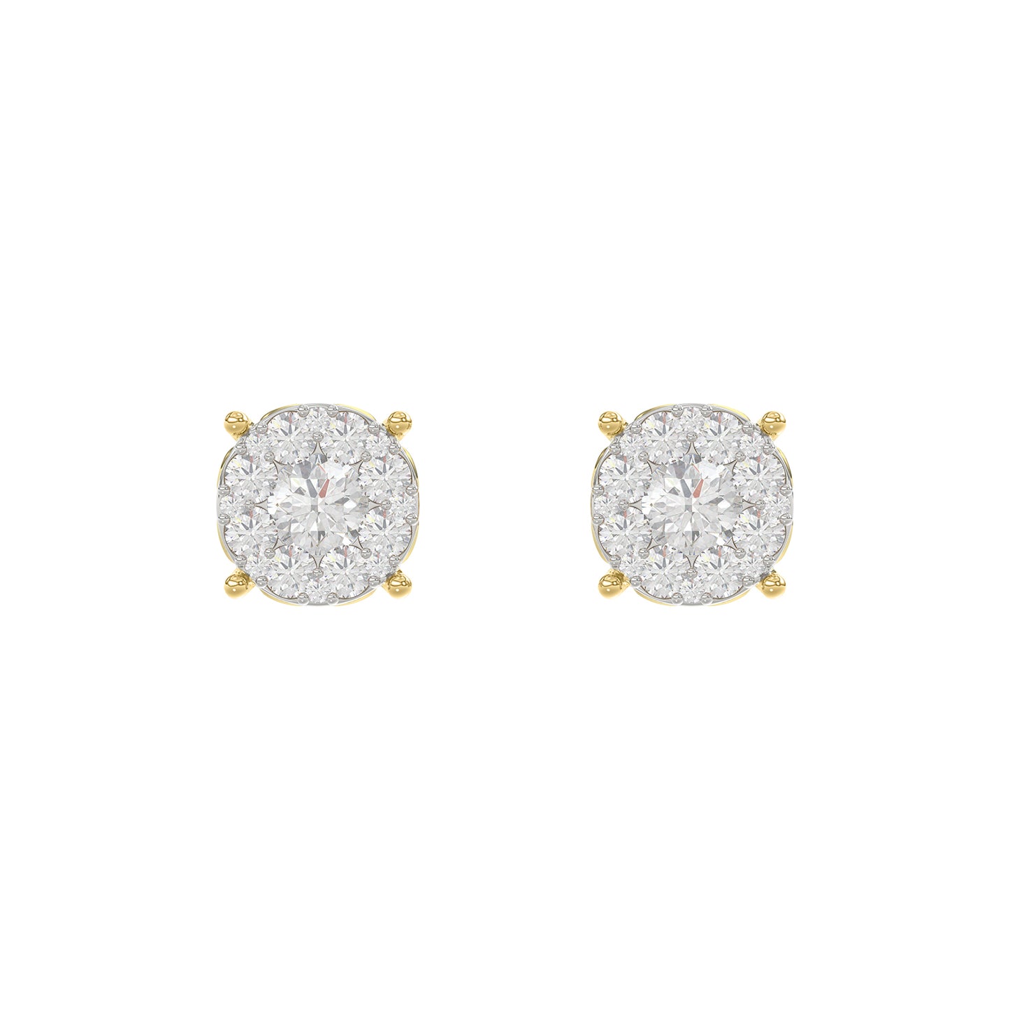 LADIES EARRINGS 0.30CT ROUND DIAMOND 14K YELLOW GOLD (SI QUALITY)