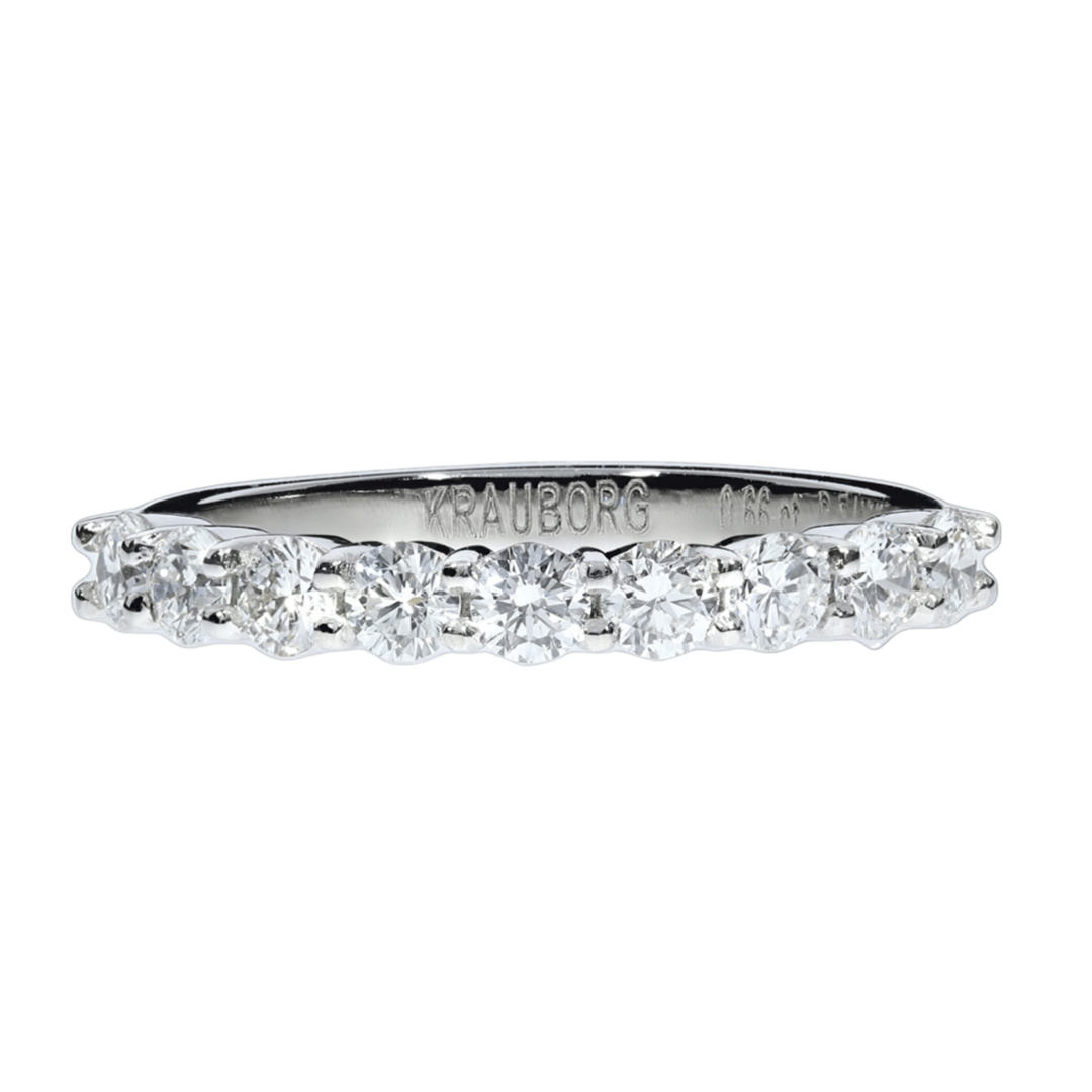 Half-Ribbon Diamond Ring - Platinum