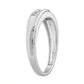 Sterling Silver White Gold Finish 0.15 Ct Round Diamond Men’S Band Classic Men’S Wedding Ring