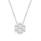 LADIES PENDANT WITH CHAIN 0.50CT ROUND DIAMOND 14K WHITE GOLD