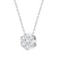LADIES PENDANT WITH CHAIN 0.50CT ROUND DIAMOND 14K WHITE GOLD