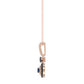 Luxury 14K Rose Gold Ladies Pendant With Chain Featuring Blue And Dark Brown & Round Diamonds. 0.50 Ct Elegant Jewelry Piece Perfect For Gifting.