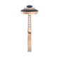 Elegant 14K Rose Gold Fashion Ring Featuring 0.55 Ct Round Diamonds In Blue And Dark Brown Tones. A Bold And Modern Fine Jewelry Piece For Women.