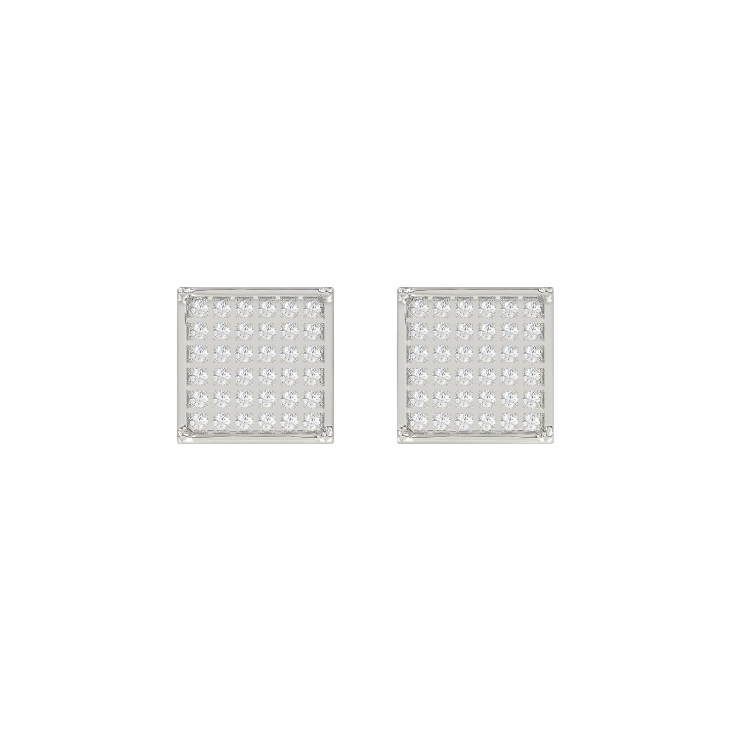 Sterling Silver White 0.25CT Round Diamond Yuva Square Cluster Earrings Women’S Fine Jewelry