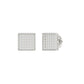 Sterling Silver White 0.25CT Round Diamond Yuva Square Cluster Earrings Women’S Fine Jewelry
