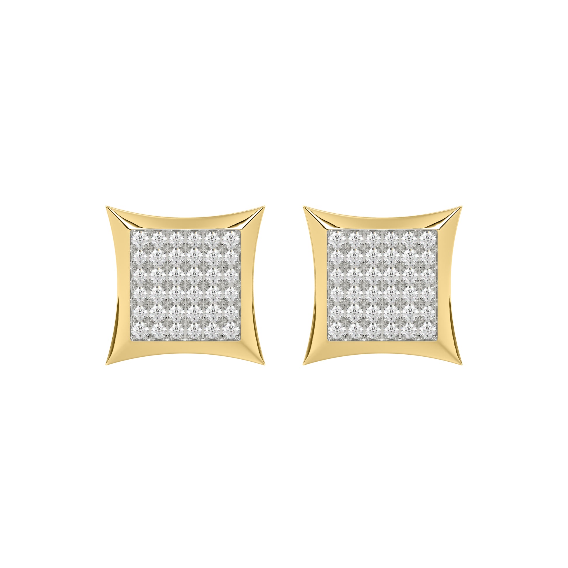 Yellow Gold 0.25Ct Round Diamond Kite Design Cluster Earrings Elegant Yuva Fashion Earrings
