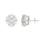 LADIES FLOWER EARRINGS 0.15CT ROUND DIAMOND 10K WHITE GOLD