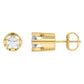 Elegant 14K Yellow Gold Diamond Solitaire Earrings 0.15CT Round Diamond Jewelry For Women
