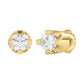 Elegant 14K Yellow Gold Diamond Solitaire Earrings 0.15CT Round Diamond Jewelry For Women