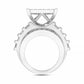 LADIES RING 4.00CT ROUND/PRINCESS/BAGUETTE DIAMOND 10K WHITE GOLD