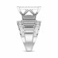 LADIES RING 4.00CT ROUND/PRINCESS/BAGUETTE DIAMOND 10K WHITE GOLD