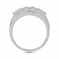 MEN'S BAND 1.50CT ROUND DIAMOND 10K WHITE GOLD