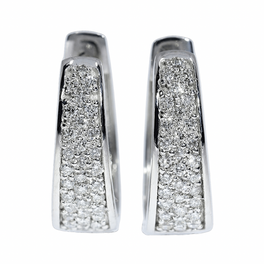 Diamond Earrings - 18kt White Gold