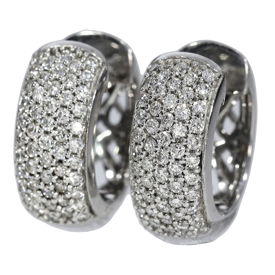 Diamond Earrings - 18kt White Gold