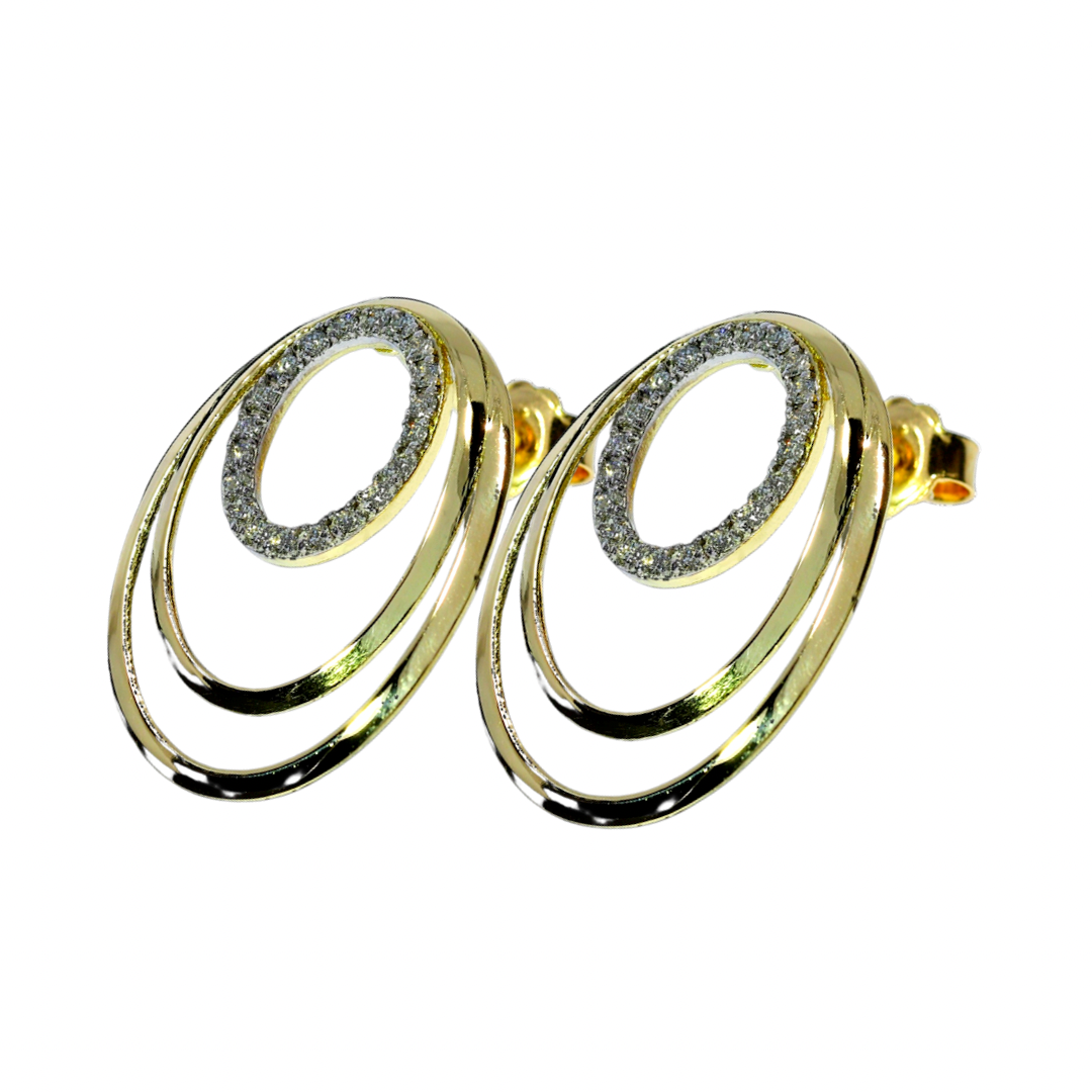 Diamond Earrings - 18kt Yellow Gold