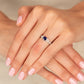 Sapphire and Diamond Ring - 18kt White Gold