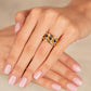 Rhombuses Sapphire Ring - 18kt Yellow Gold