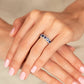 Elegant Sapphire and Diamond Ring - 18kt White Gold