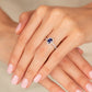 Elegant Blue Sapphire and Diamond - 18kt White Gold