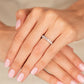 Half-Ribbon Diamond Ring - Platinum