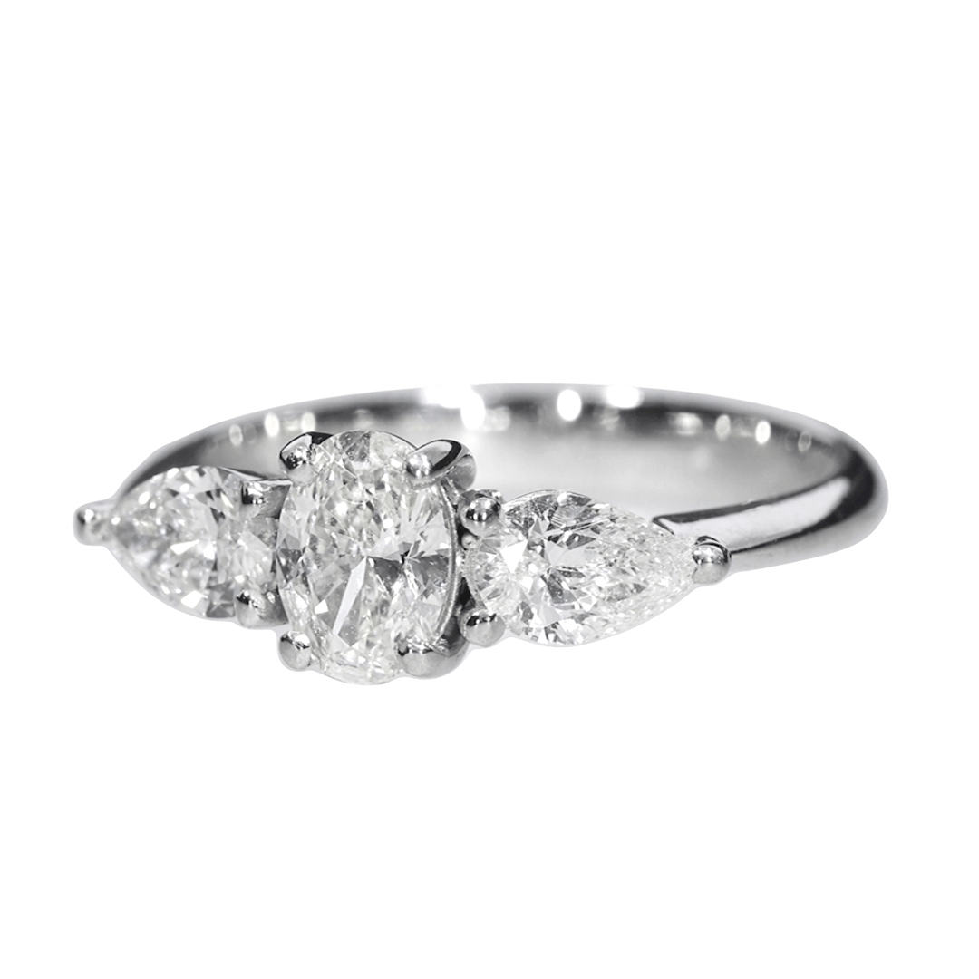 GIA Diamond Engagement Ring - 18kt White Gold