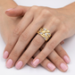 Natural Diamonds Ring - 14kt Yellow Gold
