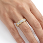 Natural Diamonds Ring - 14kt Yellow Gold