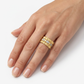 Natural Diamonds Ring - 14kt Yellow Gold