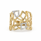 Natural Diamonds Ring - 14kt Yellow Gold