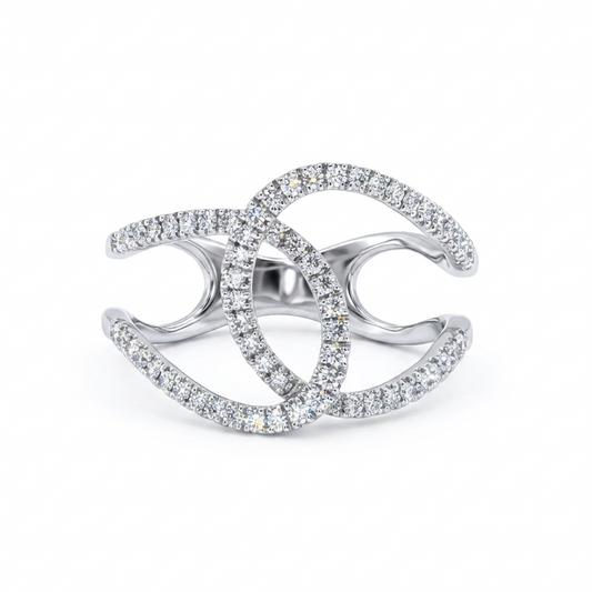 Diamonds Ring - 14kt White Gold