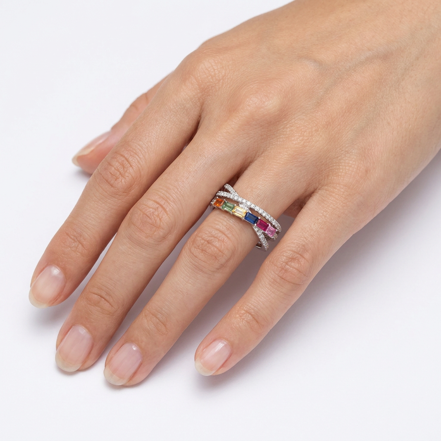 Diamond and Sapphiress - 14kt White Gold