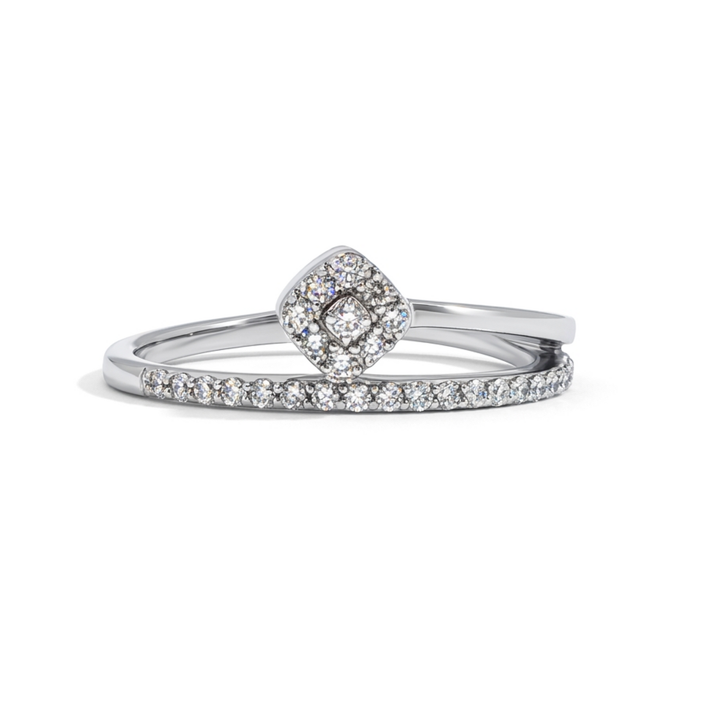 Diamonds Ring - 14kt White Gold