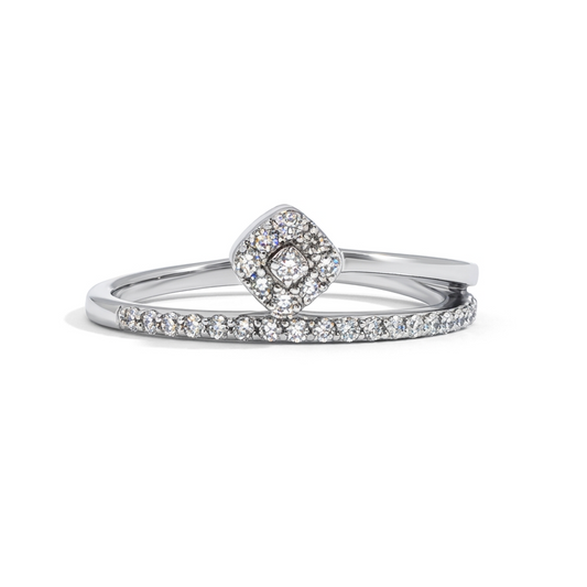 Diamonds Ring - 14kt White Gold