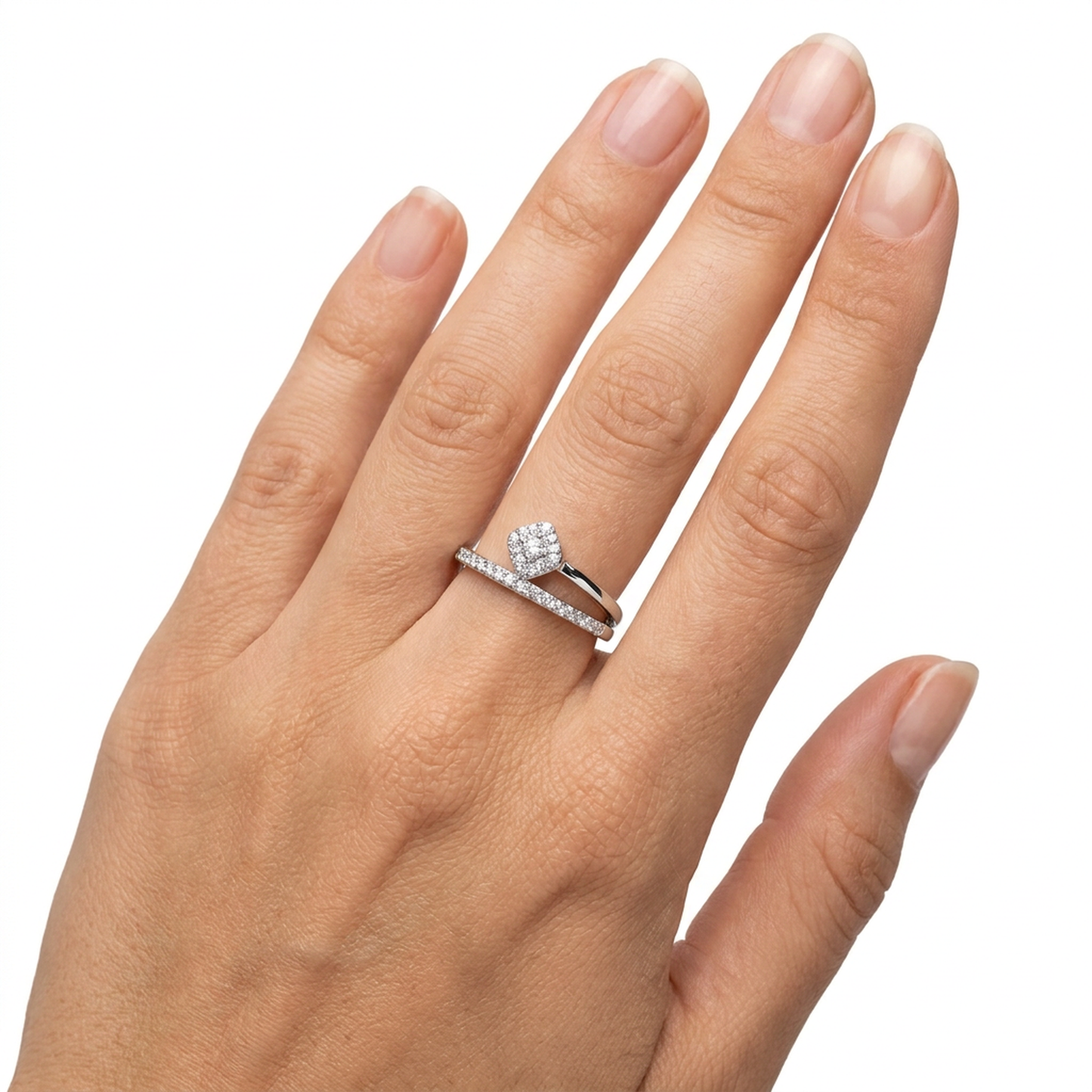 Diamonds Ring - 14kt White Gold