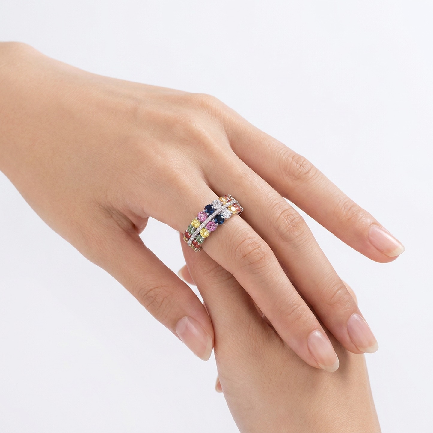Diamond and Sapphires - 14kt White Gold